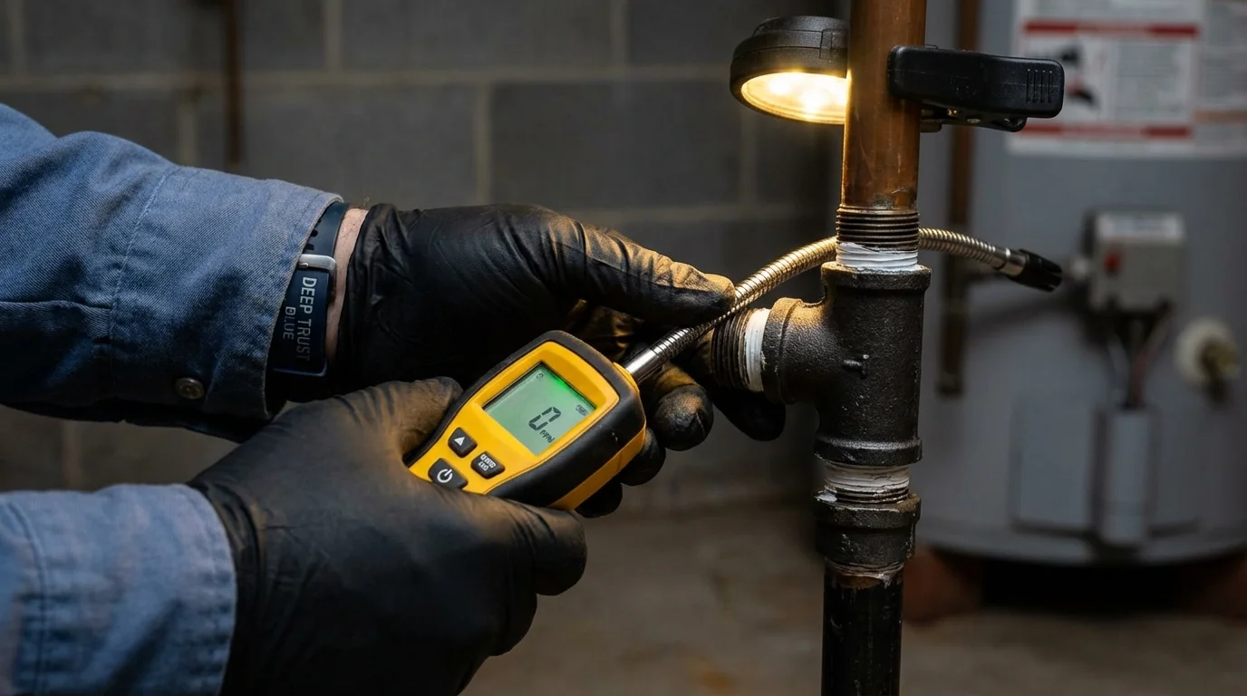 Gas leak detection with electronic sniffer by Johns Plumbing LLC in Belle Vernon